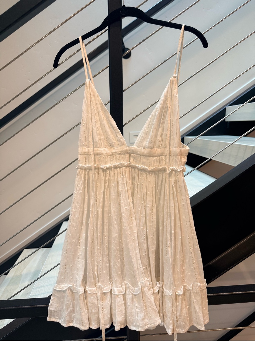 Pilyq White Ruffled Swiss-Dot Swim Coverup Slip